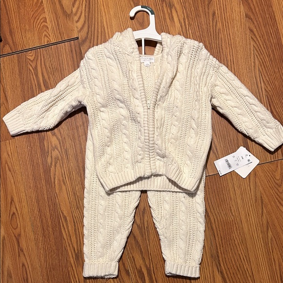 Cozy Cream Cable Knit Kids Matching Set - Picture 1 of 2